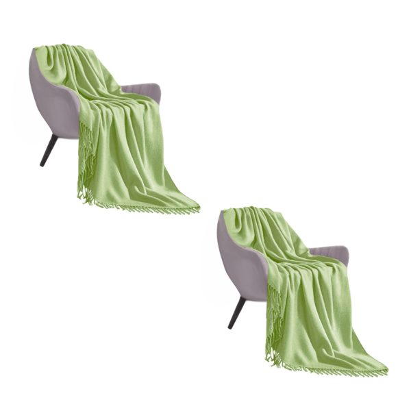 Acrylic Knitted Throw Blanket Solid Fringed Warm Cozy Woven Cover Couch Bed Sofa Home Decor