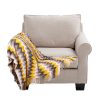 Zigzag Striped Throw Blanket Acrylic Wave Knitted Fringed Woven Cover Couch Bed Sofa Home Decor