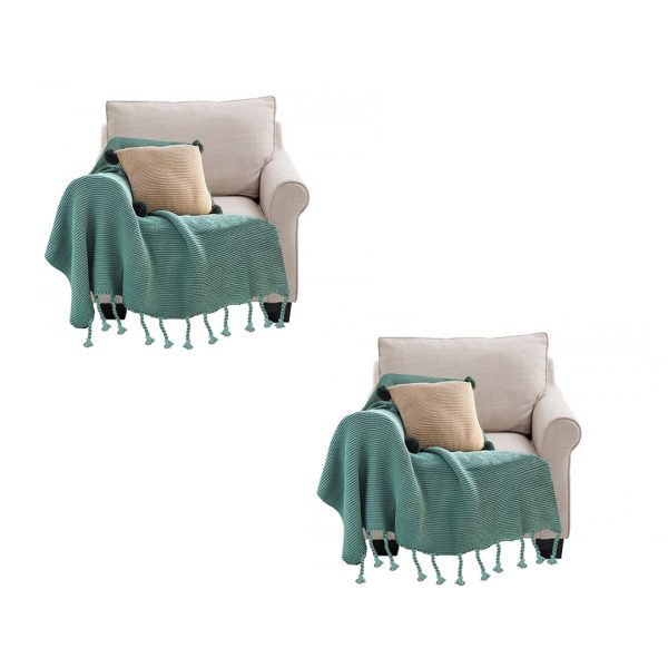 Tassel Fringe Knitting Blanket Warm Cozy Woven Cover Couch Bed Sofa Home Decor