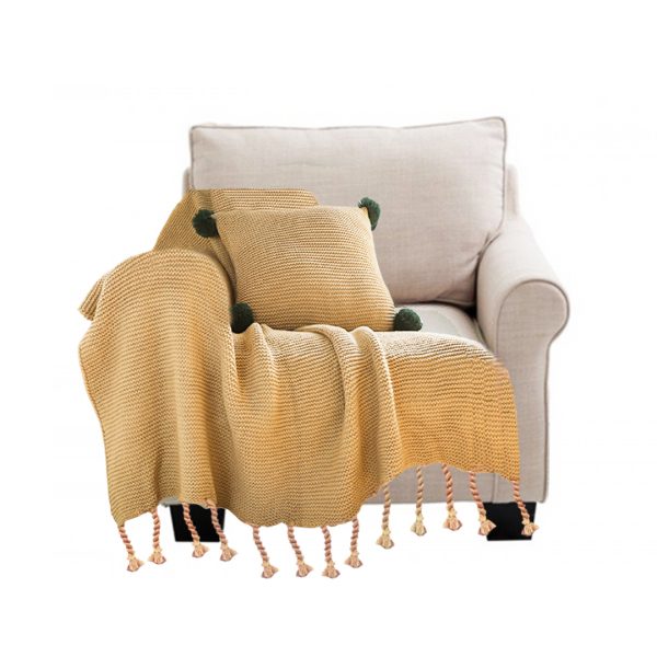 Tassel Fringe Knitting Blanket Warm Cozy Woven Cover Couch Bed Sofa Home Decor