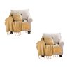 Tassel Fringe Knitting Blanket Warm Cozy Woven Cover Couch Bed Sofa Home Decor