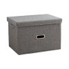 Foldable Canvas Storage Box Cube Clothes Basket Organiser Home Decorative Box