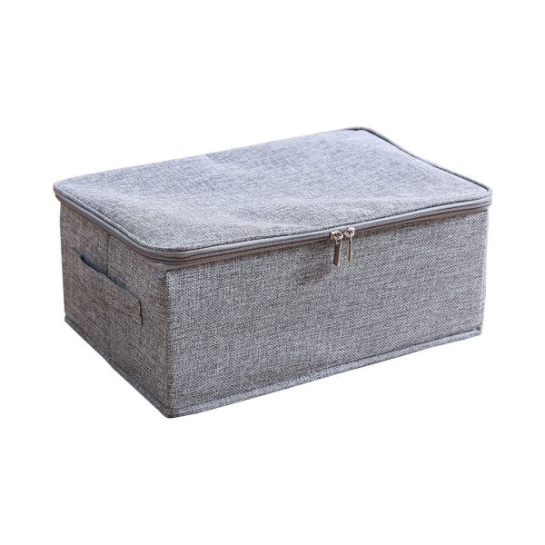 Portable Double Zipper Storage Box Moisture Proof Clothes Basket Foldable Home Organiser