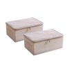 Portable Double Zipper Storage Box Moisture Proof Clothes Basket Foldable Home Organiser