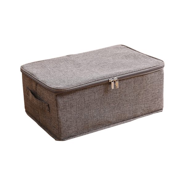 Portable Double Zipper Storage Box Moisture Proof Clothes Basket Foldable Home Organiser