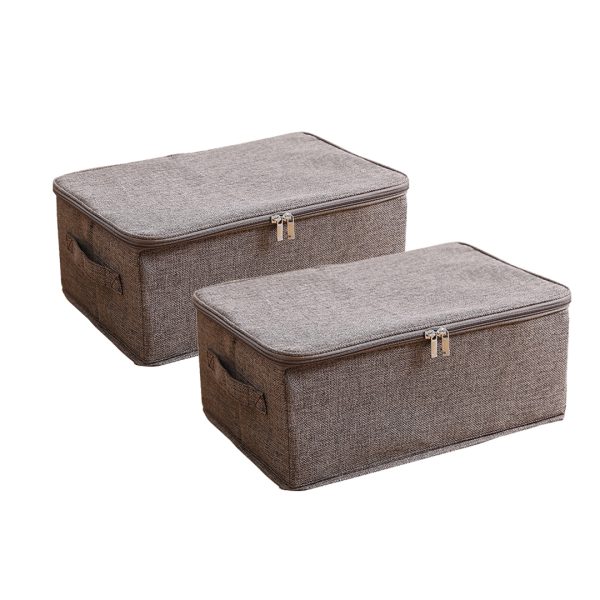 Portable Double Zipper Storage Box Moisture Proof Clothes Basket Foldable Home Organiser