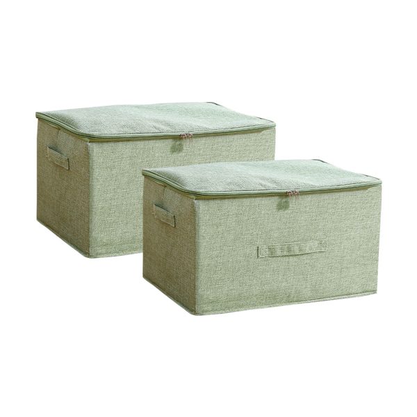 Portable Double Zipper Storage Box Moisture Proof Clothes Basket Foldable Home Organiser