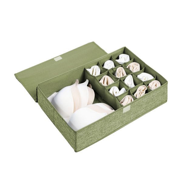 Flip Top Underwear Storage Box Foldable Wardrobe Partition Drawer Home Organiser