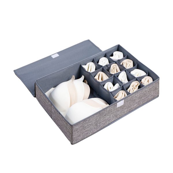 Flip Top Underwear Storage Box Foldable Wardrobe Partition Drawer Home Organiser