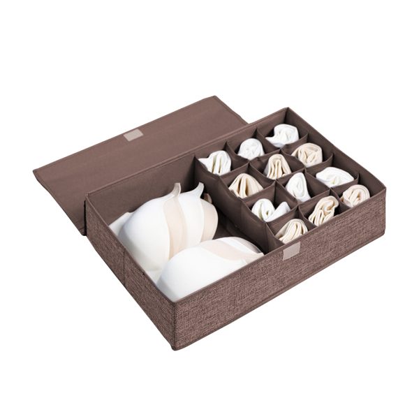 Flip Top Underwear Storage Box Foldable Wardrobe Partition Drawer Home Organiser