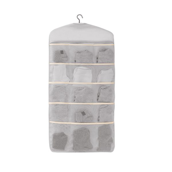 Double Sided Hanging Storage Bag Underwear Bra Socks Mesh Pocket Hanger Home Organiser