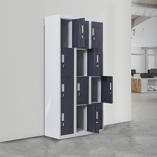 12-Door Locker for Office Gym Shed School Home Storage
