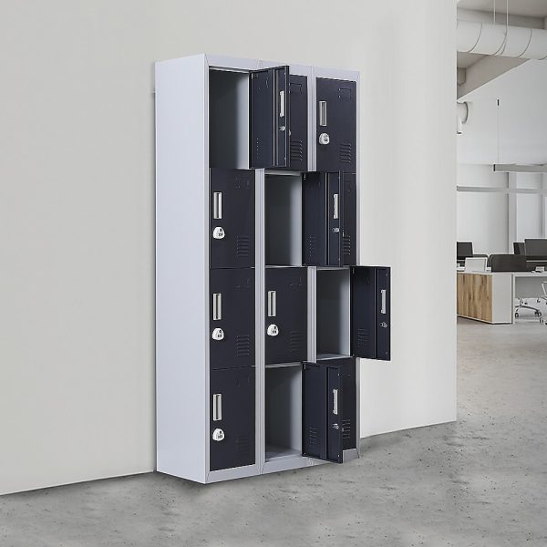 12-Door Locker for Office Gym Shed School Home Storage