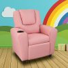 PU Leather Kids Recliner with Drink Holder.