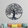 Black Tree of Life Wall Art Hanging Metal Iron Sculpture Garden