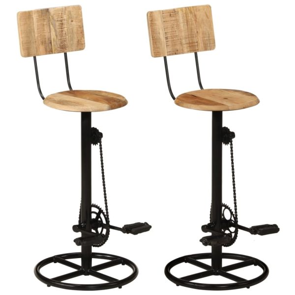 Bar Stools 2 pcs Solid Wood