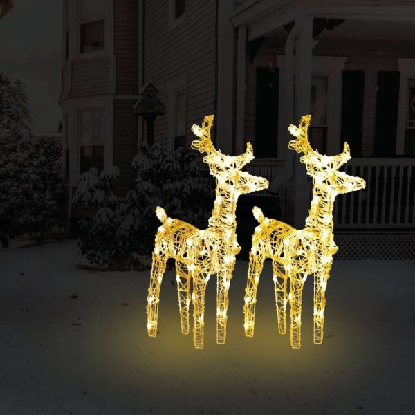 Christmas Reindeers 80 LEDs Acrylic