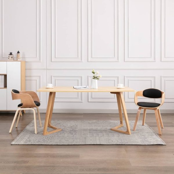 Dining Chairs Bent Wood and Faux Leather