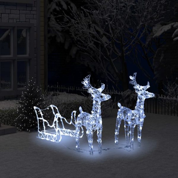 Reindeers & Sleigh Christmas Decoration LEDs Acrylic