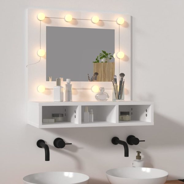 Mirror Cabinet with LED 60×31.5×62 cm