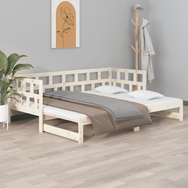 Weslaco Pull-out Day Bed Solid Wood Pine 2x(92×187) cm