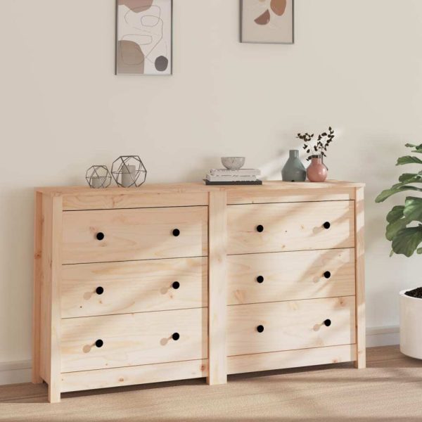 Sideboard 140x35x80 cm Solid Wood Pine