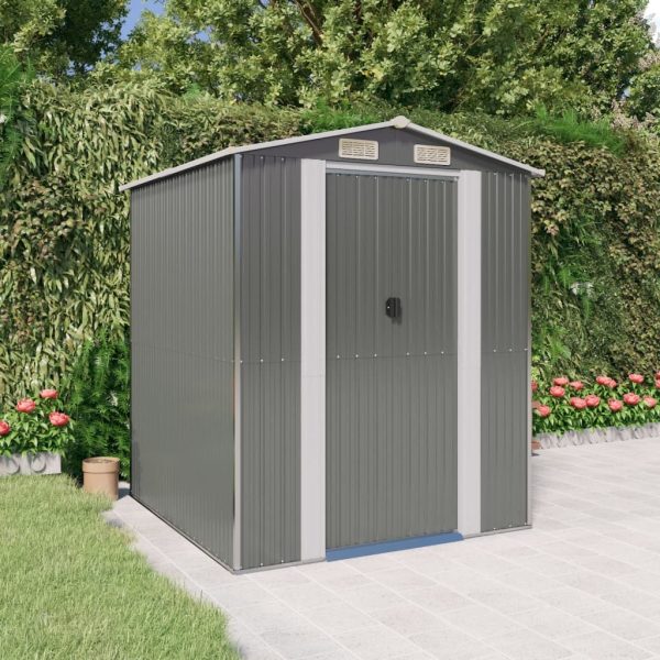 Garden Shed Light Grey Galvanised Steel