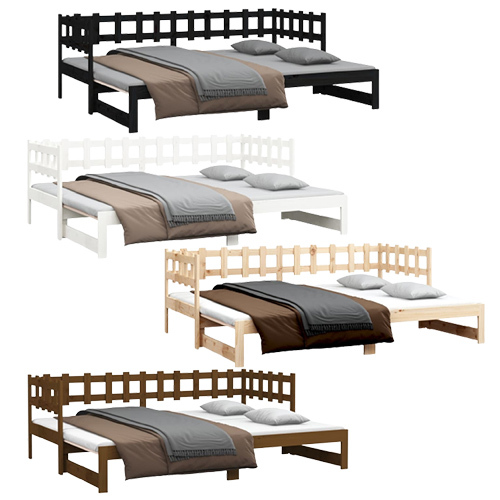 Terryville Pull-out Day Bed 2x(90×190) cm Solid Wood Pine
