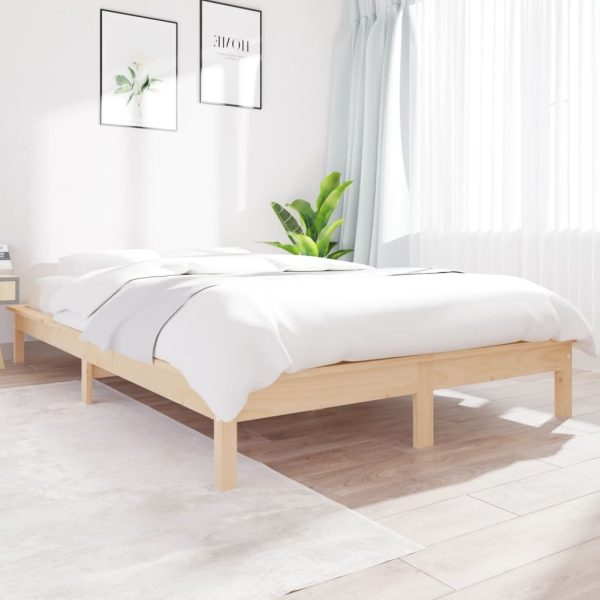 Bed Frame 153×203 Solid Wood Pine