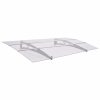 Door Canopy Silver and Transparent Polycarbonate