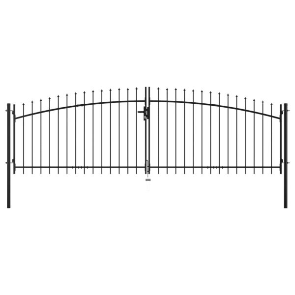 Double Door Fence Gate with Spear Top
