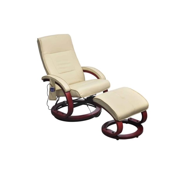 Massage Chair with Footstool Faux Leather