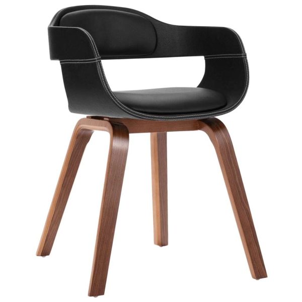 Dining Chair with Bentwood and Faux Leather