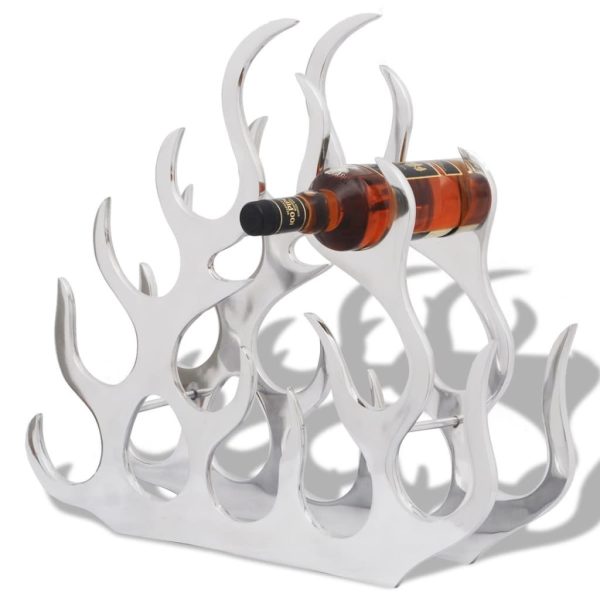 Wine Stand for Bottles Silver Aluminium