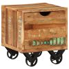 Whakatane Side Table with Drawer Wheels Mango Wood 40x40x45 cm