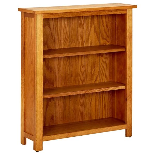 3-Tier Bookcase Solid Oak Wood