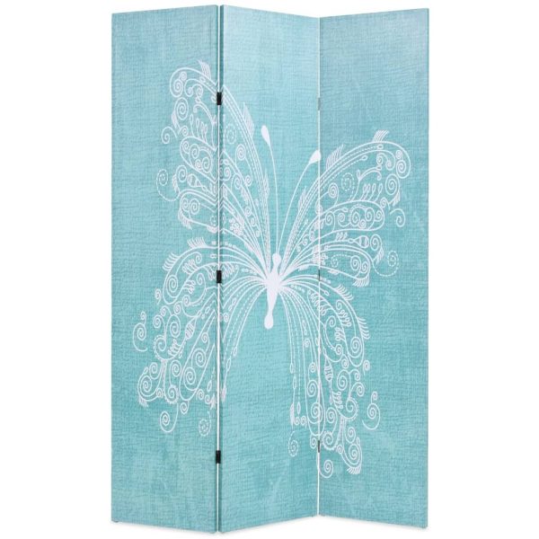 Stratton Folding Room Divider Butterfly Blue