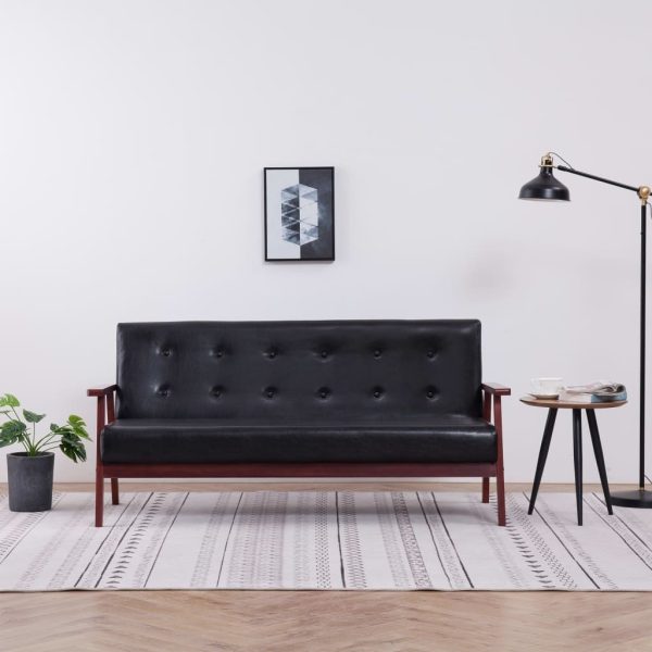 Truro Sofa Black Faux Leather