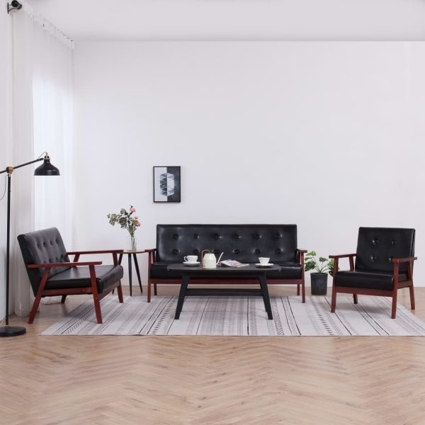 Truro Sofa Black Faux Leather