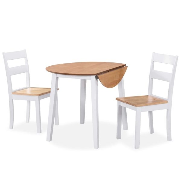 Dining Set MDF and Rubberwood White