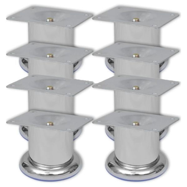Suwanee Round Sofa Legs 8 pcs Chrome