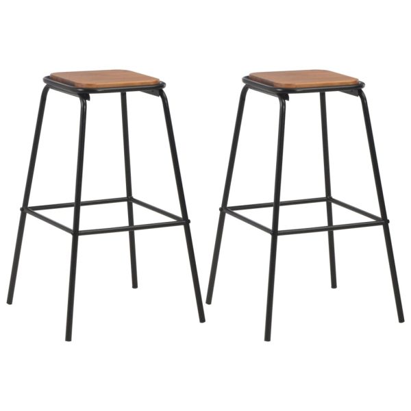 Bar Stools Solid Pinewood and Steel