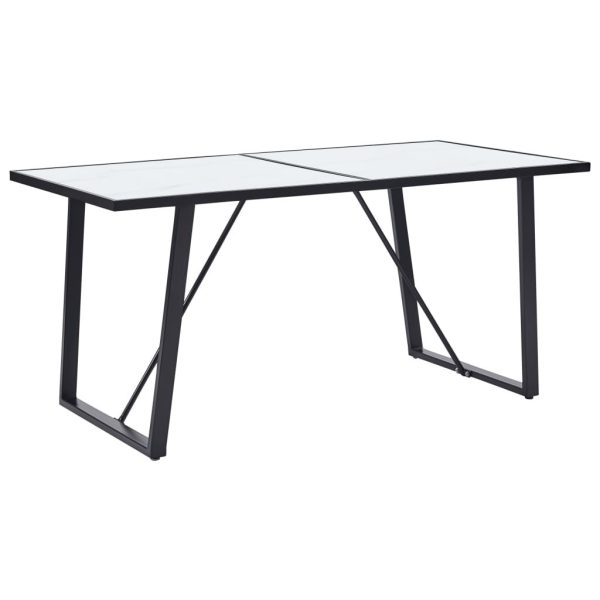 Dining Table White Tempered Glass