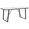 Dining Table White Tempered Glass