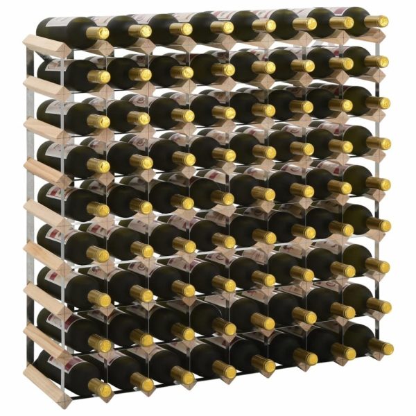 Wine Rack for Bottles Solid Pinewood