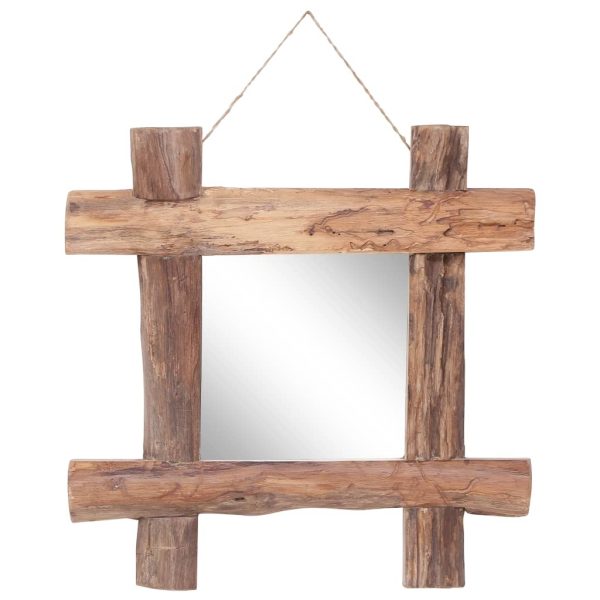 Log Mirror Natural Solid Reclaimed Wood