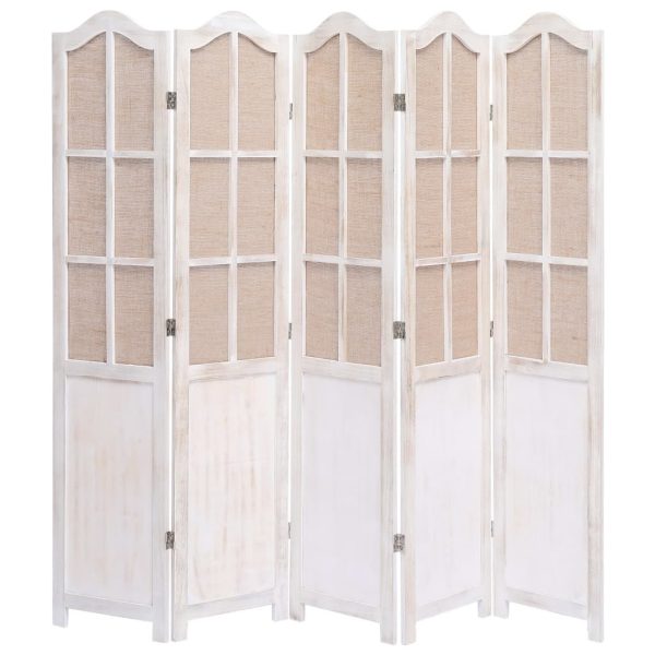 Blackpool Room Divider White 105×165 cm Fabric