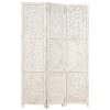 Petaluma Hand carved 3-Panel Room Divider 120×165 cm Solid Mango Wood