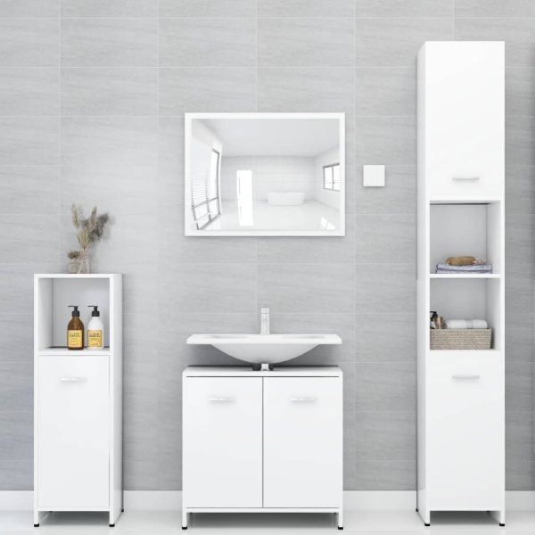 4 Piece Bathroom Furniture Set Engineered Wood