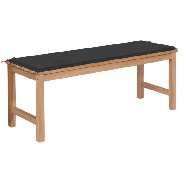 Garden Bench with Cushion Solid Teak Wood